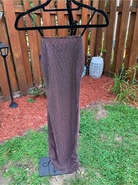 Current Mood Striped Maxi Dress - Black & Brown